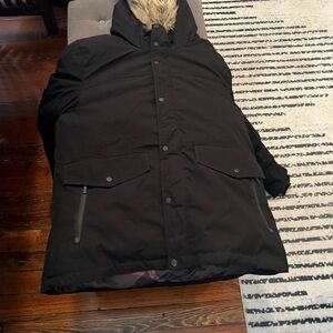 Cole Haan Black Hooded Puffer Jacket
